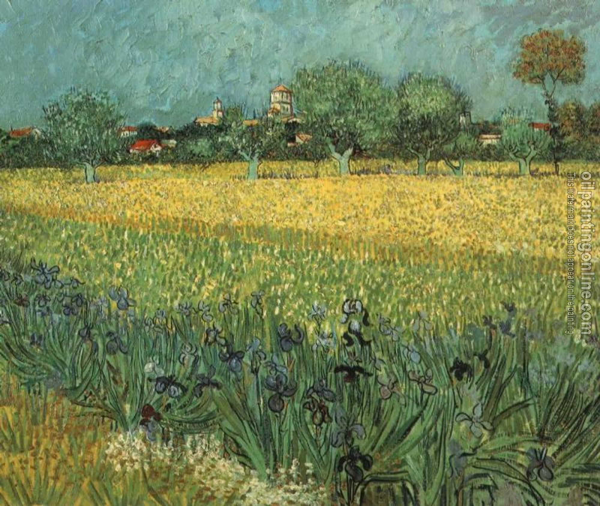 Gogh, Vincent van - View of Arles with Irises in the Foreground